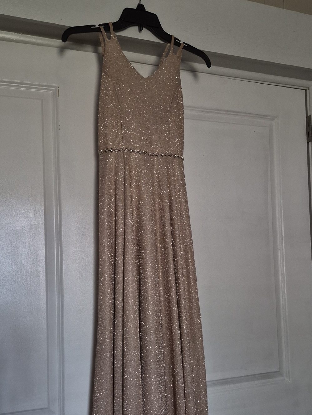 Xtraordinary Sparkling Champagne-Glitter Formal Girls Dress